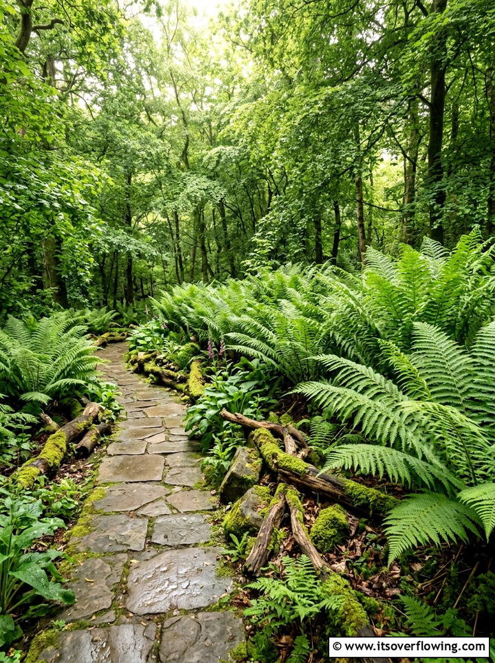 Fern Woodland Border - 25 backyard ideas with border plants