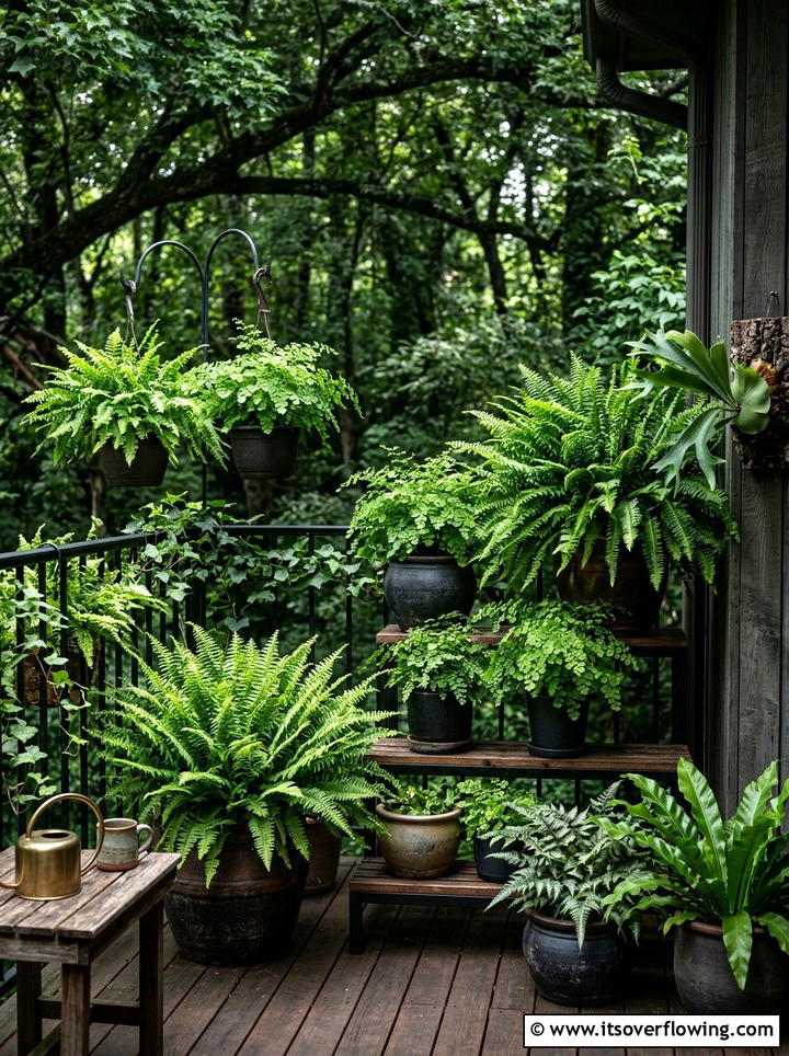 Fern garden for shaded balcony - 25 creative garden ideas for balconies
