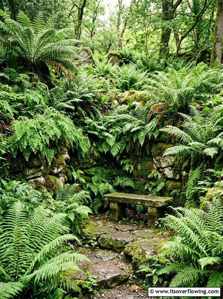 Fern grotto corner - 25 creative garden ideas with sensory planting