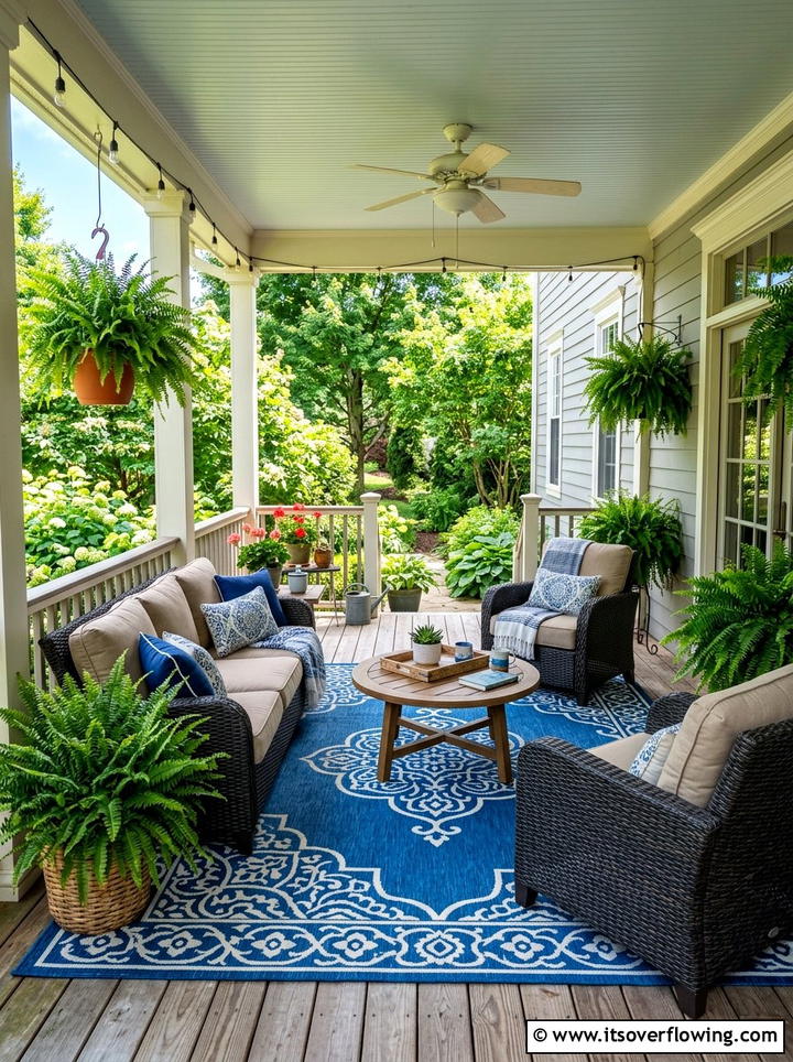 Ferns And Outdoor Rug - 25 front porch ideas with ferns