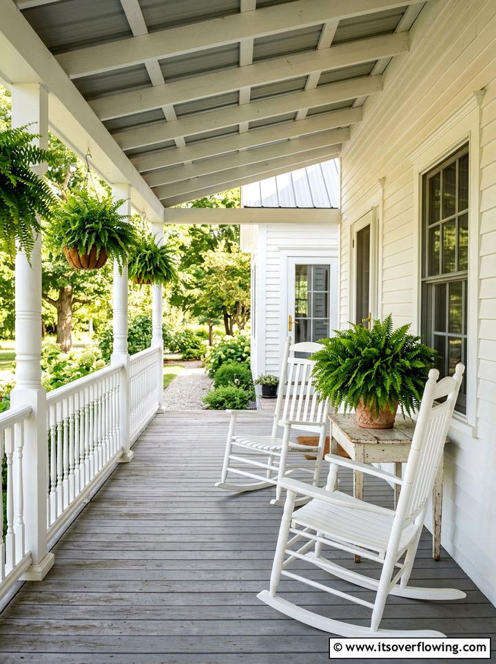 Ferns And White Rocking Chairs - 25 front porch ideas with ferns