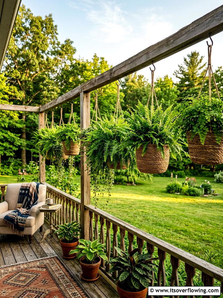 Ferns In Hanging Baskets - 25 front porch ideas with ferns