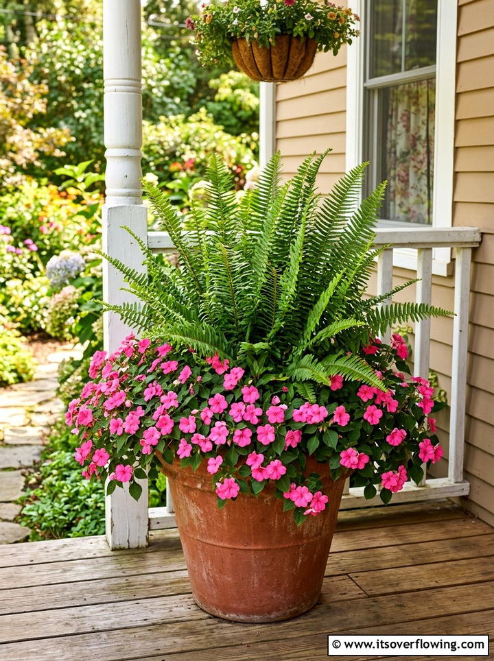 Ferns With Blooming Flowers - 25 front porch ideas with ferns