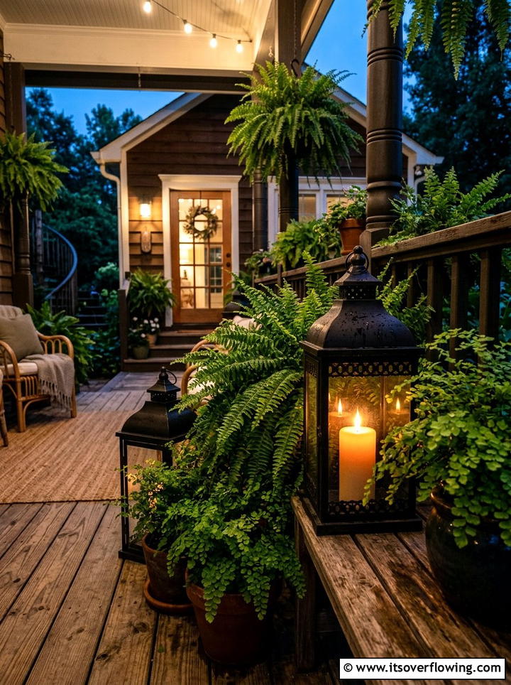 Ferns With Outdoor Lanterns - 25 front porch ideas with ferns