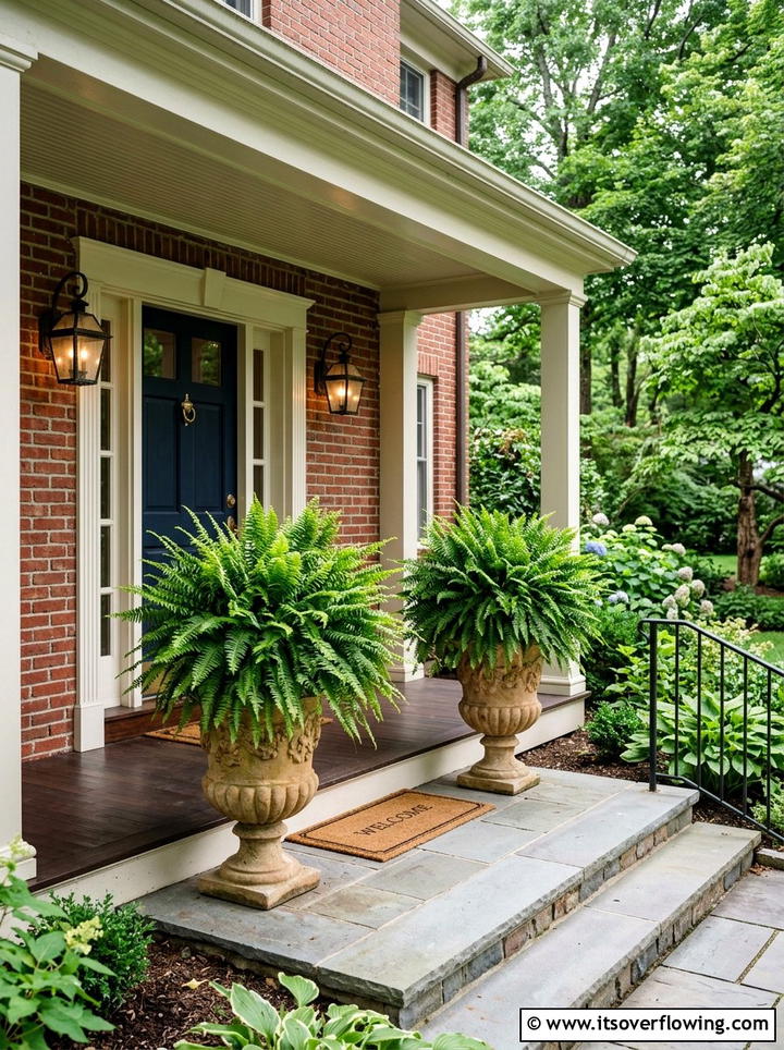 Ferns on front porch - 25 front porch decor ideas with greenery