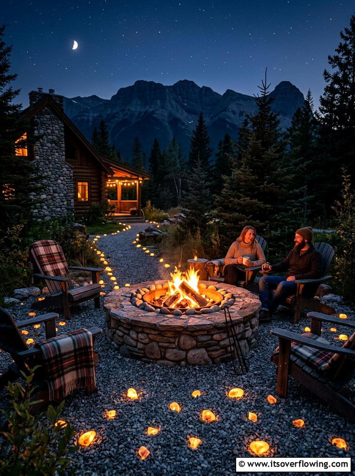 Fire Pit Area Glowing Stones - 25 creative garden ideas with glow in the dark stones
