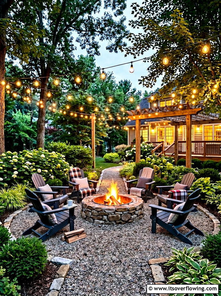 Fire Pit Area Lighting - 25 garden decor ideas with holiday lights