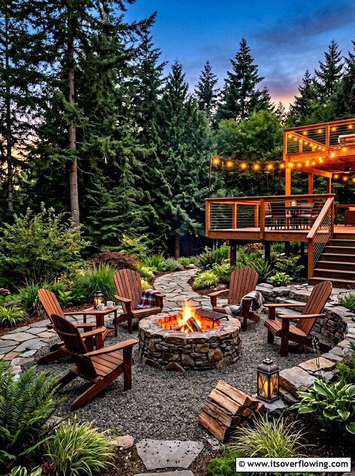 Fire Pit Area On Patio Near Deck - 25 garden design ideas with deck and patio