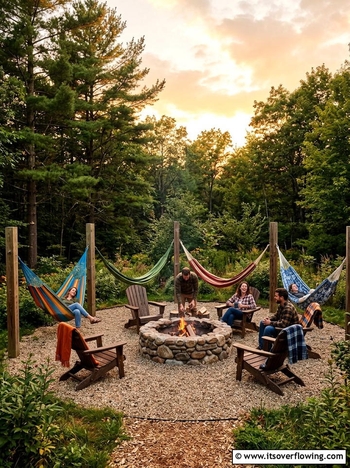 Fire Pit Hammock - 25 garden decor ideas with hammocks