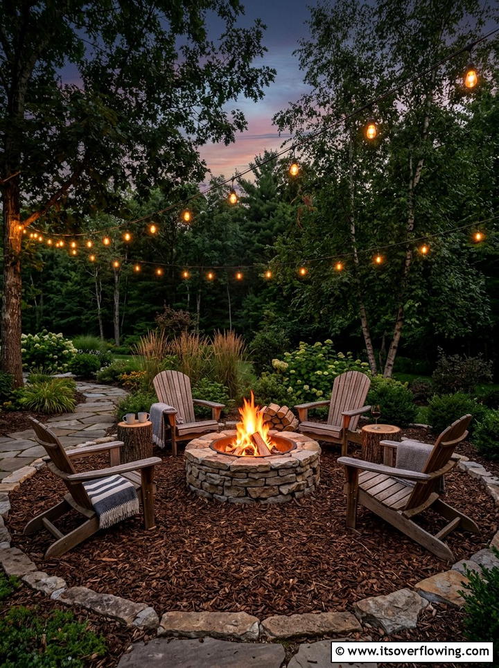 Fire Pit Mulch - 25 backyard ideas with mulch beds