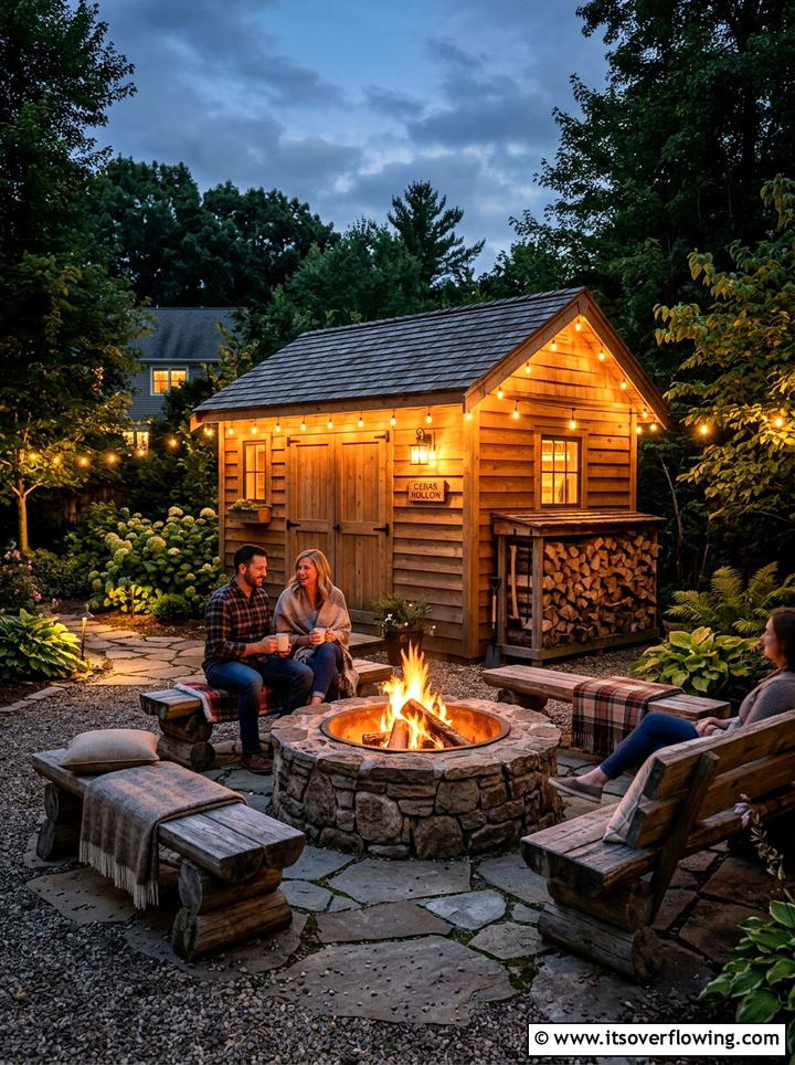 Fire Pit Near Shed - 25 backyard ideas with storage shed
