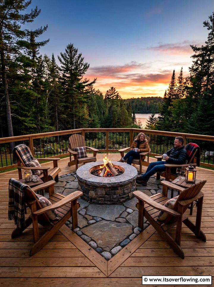 Fire Pit On Deck - 25 garden ideas with deck