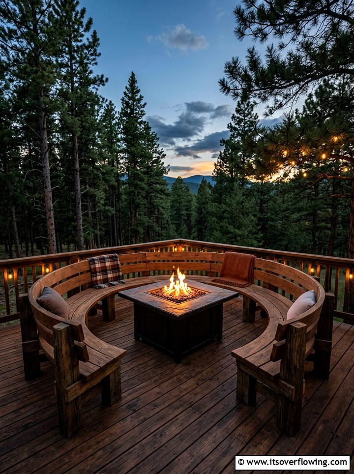 Fire Pit On Wood Deck - 25 backyard ideas with wood deck