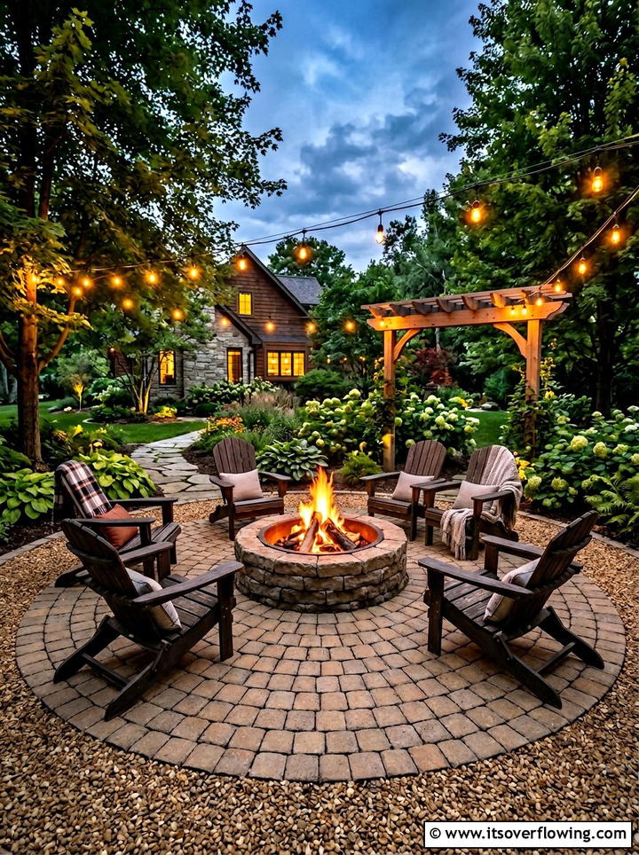 Fire Pit Paver Circle - 25 backyard ideas with pavers