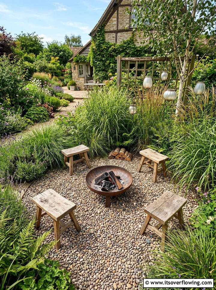 Fire Pit Seating - 25 small garden ideas with boho style