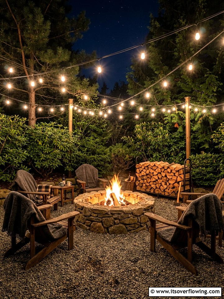 Fire Pit Seating Area - 25 backyard decorating ideas with throws