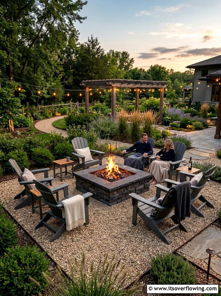 Fire Pit Wellness Area - 25 backyard ideas with meditation corner