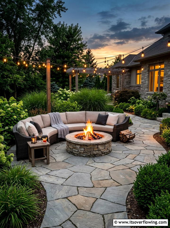Fire Pit With Seating - 25 backyard ideas with seating area