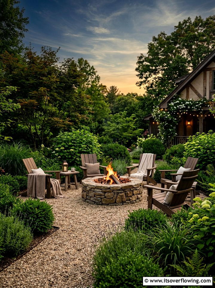Fire pit garden - 25 creative garden ideas with minimal planting palette