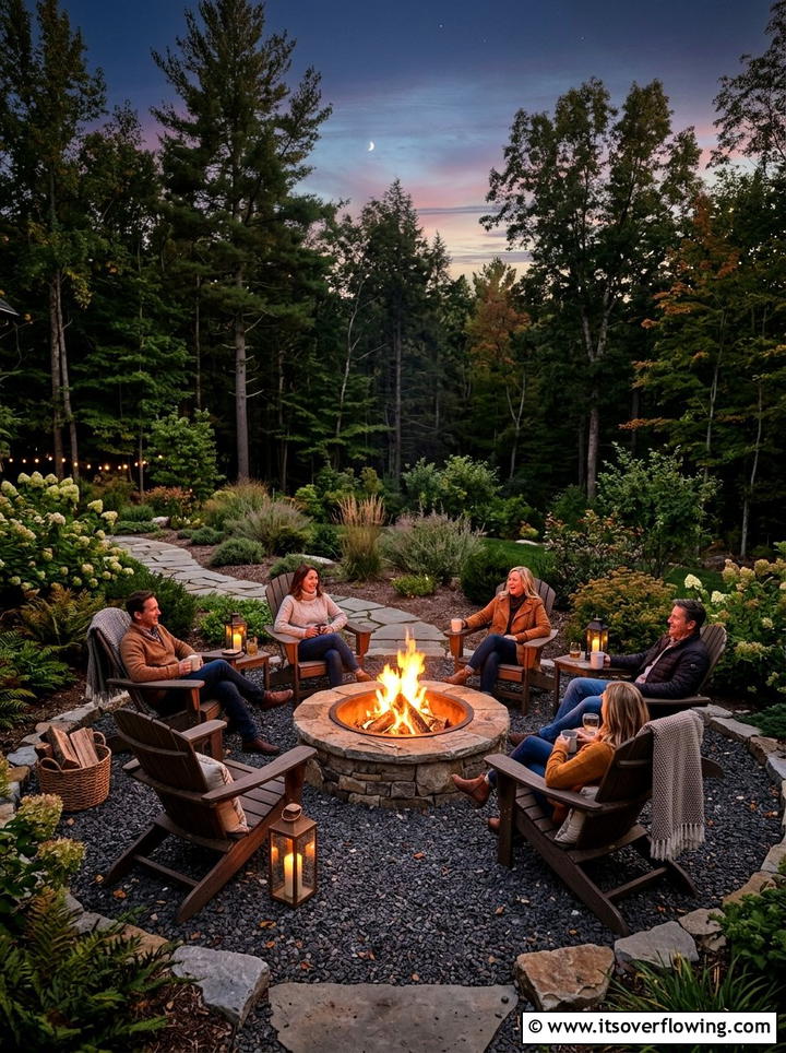 Fire pit patio - 25 garden ideas with patio
