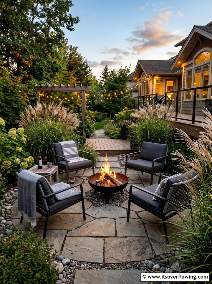 Fire pit seating area - 25 creative garden ideas for urban homes