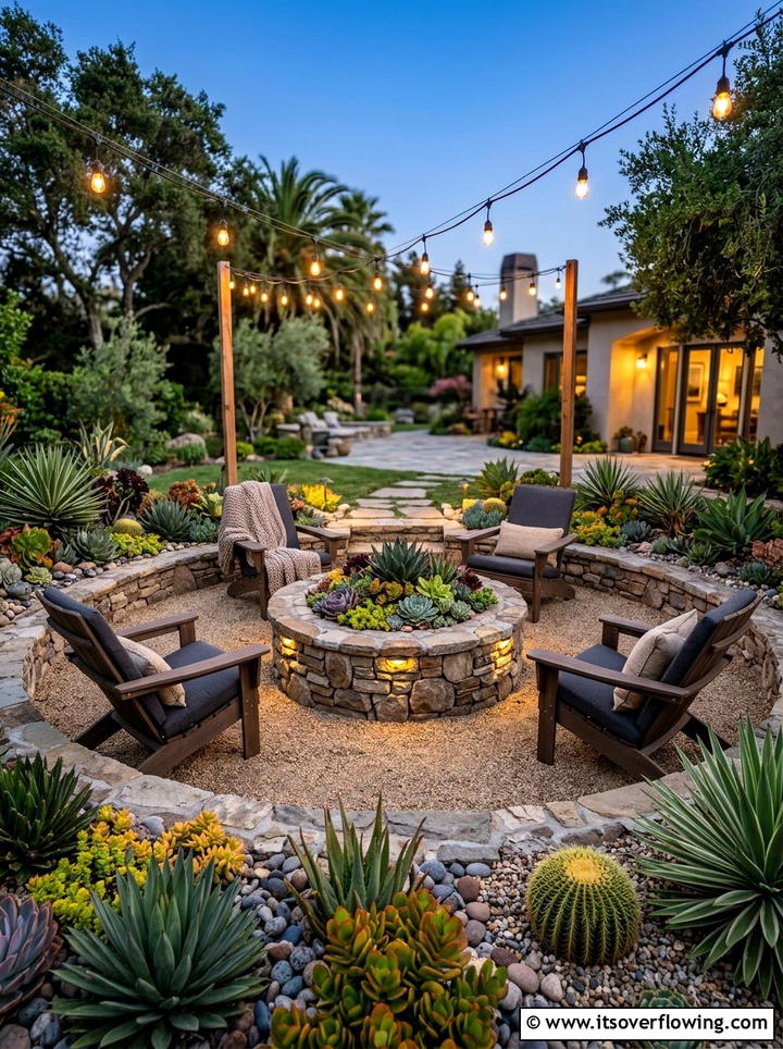 Fire pit succulent garden - 25 garden design ideas with succulent beds