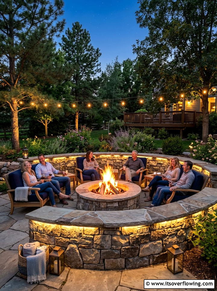 Fire pit wall - 25 garden design ideas with retaining walls