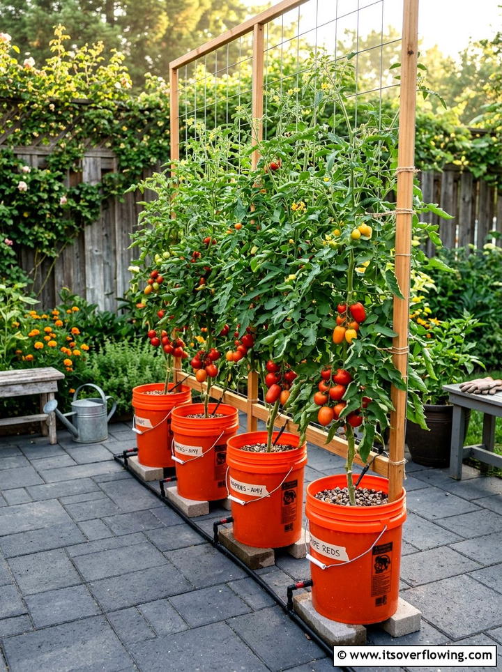 Five Gallon Bucket Garden System - 25 recycled garden ideas with self watering planters