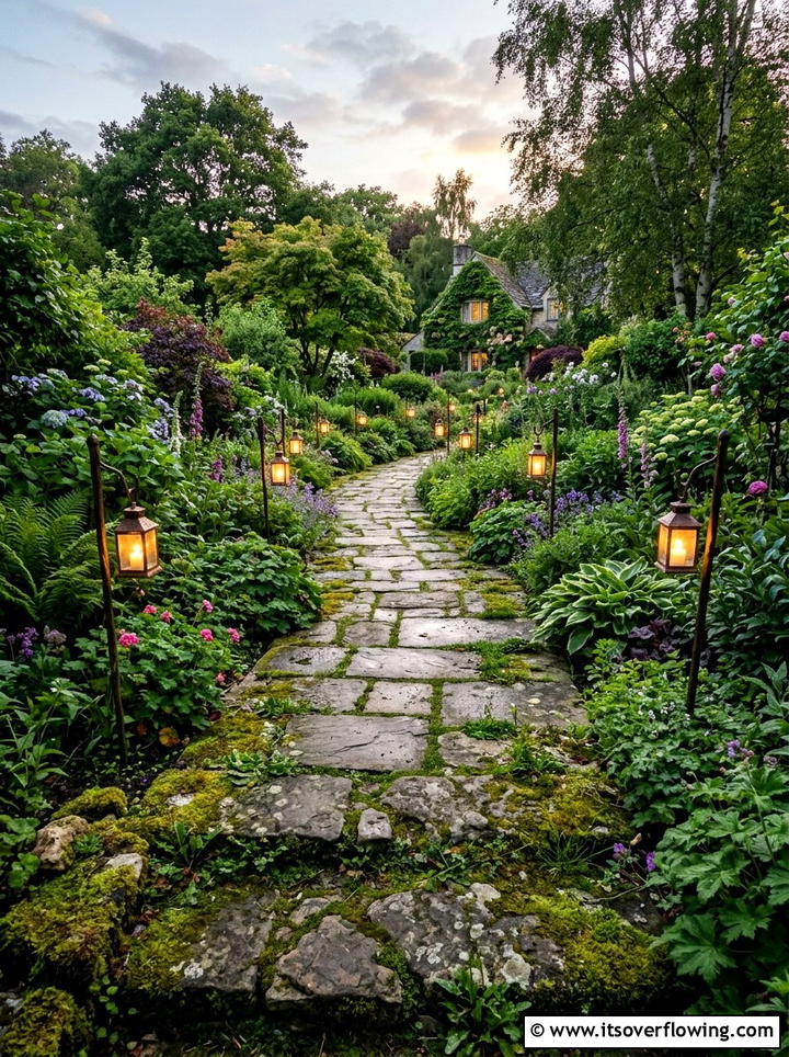 Flagstone Garden Path - 25 garden decor ideas for cozy evenings