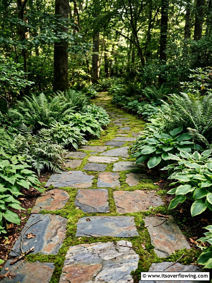 Flagstone Garden Path - 25 garden design ideas for narrow pathways