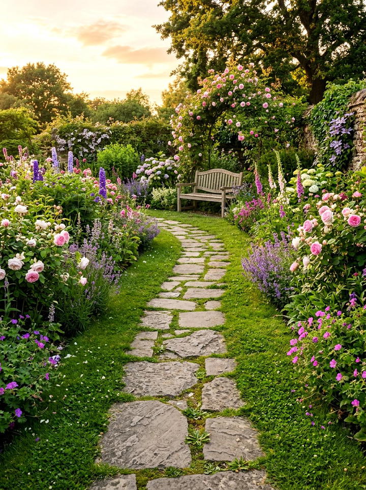 Flagstone Garden Path - 25 backyard decorating ideas on a budget