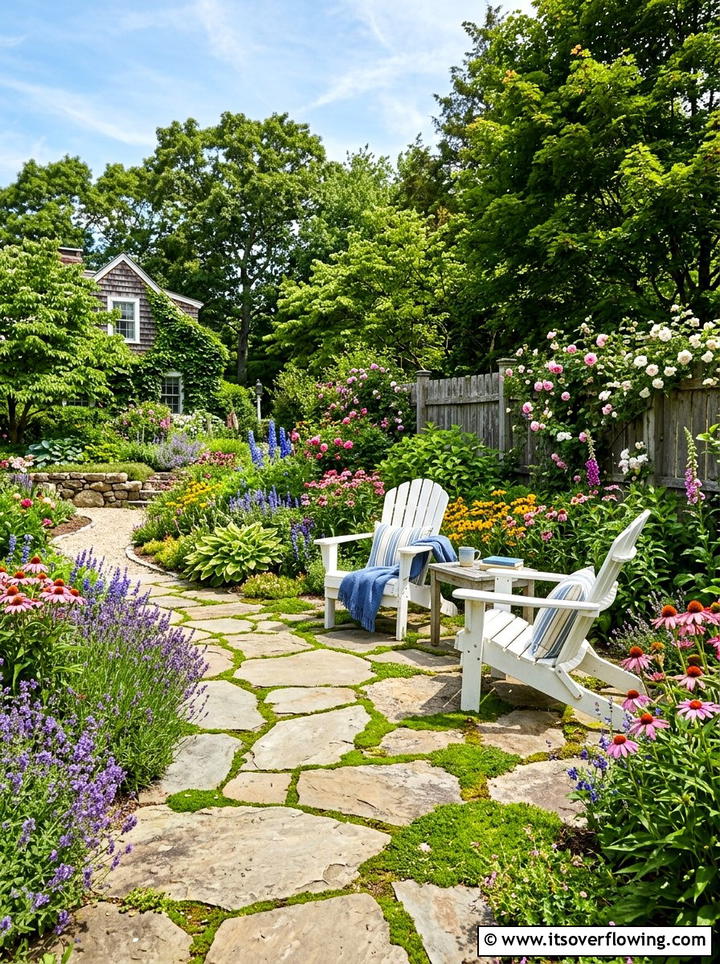 Flagstone Patio Adirondack Chairs - 25 garden design ideas for farmhouse landscapes