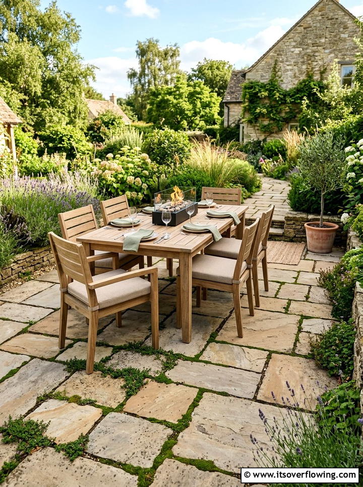 Flagstone Patio Area - 25 garden ideas for peace and relaxation