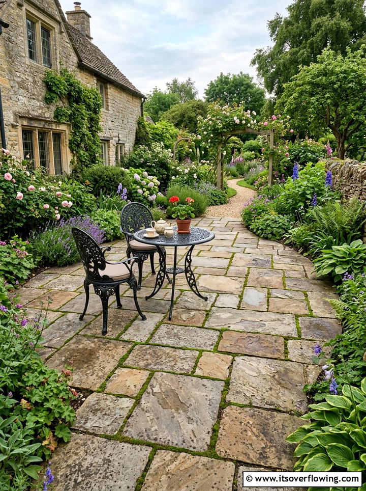Flagstone Patio Kit - 25 cheap garden ideas with no grass landscaping