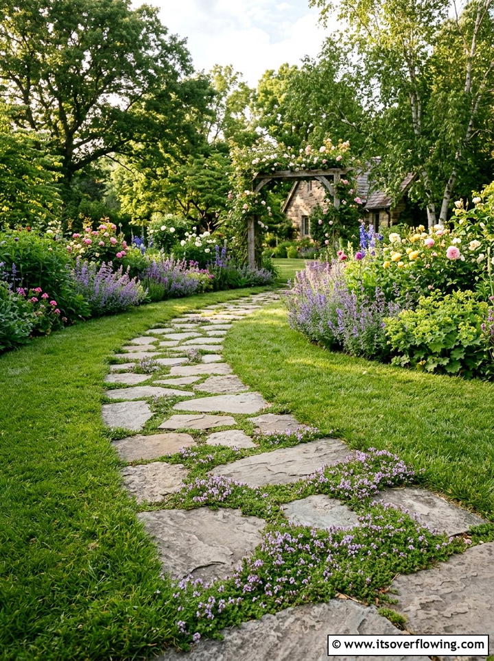Flagstone Patio Pathway - 25 creative garden ideas for spring makeover