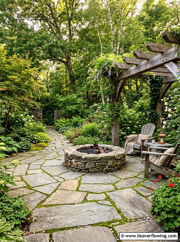 Flagstone Patio Pergola Fire Pit - 25 backyard ideas with pergola and fire pit