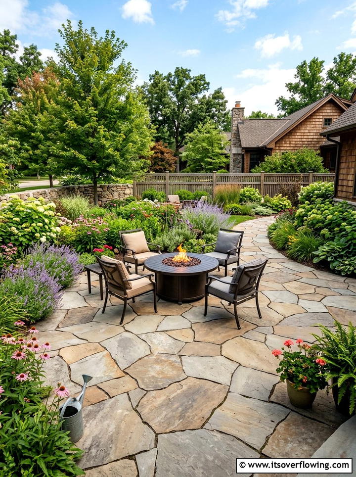 Flagstone Patios - 25 backyard ideas for year round use