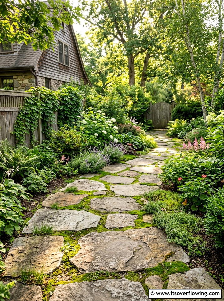 Flagstone Stepping Stones - 25 garden decor ideas for side yards