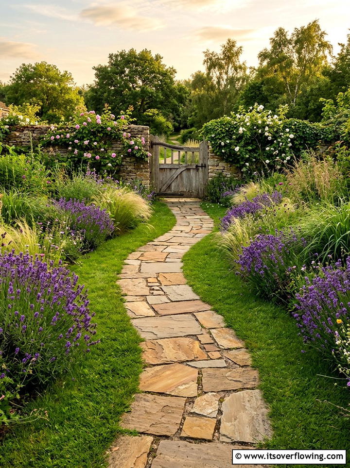 Flagstone Walkway - 25 garden ideas with pavers