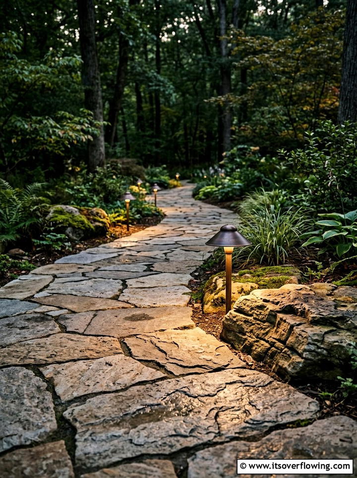 Flagstone Walkway Lighting - 25 backyard decorating ideas with pathway lights