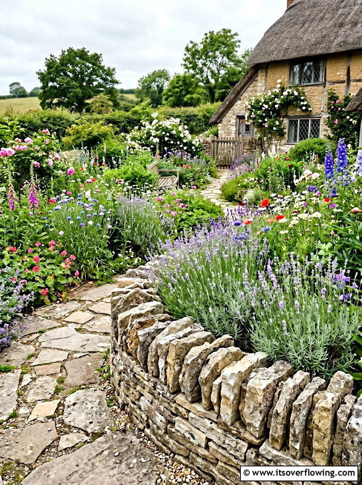 Flagstone garden border - 25 garden ideas with garden edging