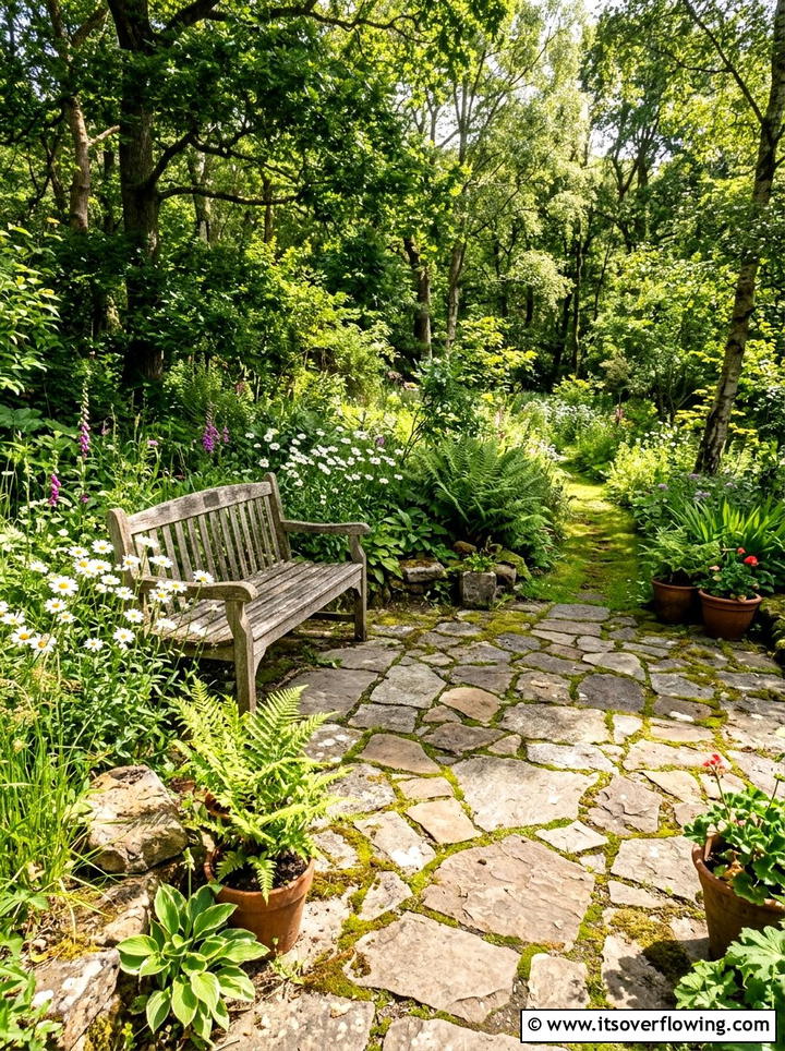 Flagstone garden patio - 25 garden ideas with patio