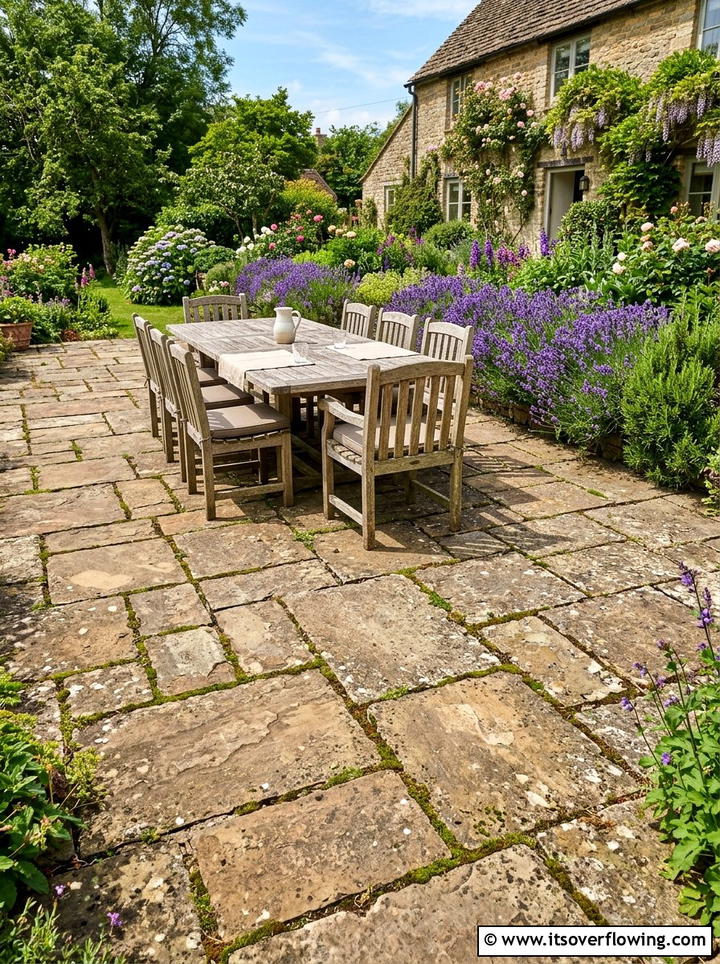 Flagstone patio - 25 backyard ideas with rocks