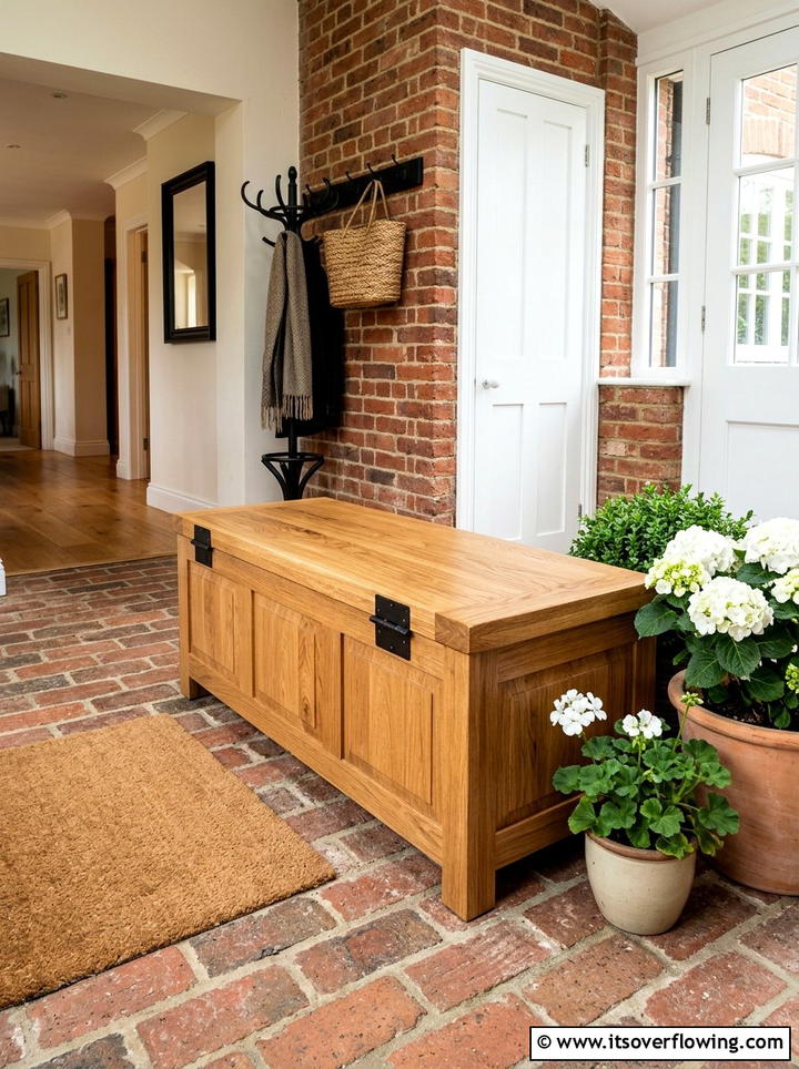 Flip Top Storage Bench - 25 front porch ideas with storage bench