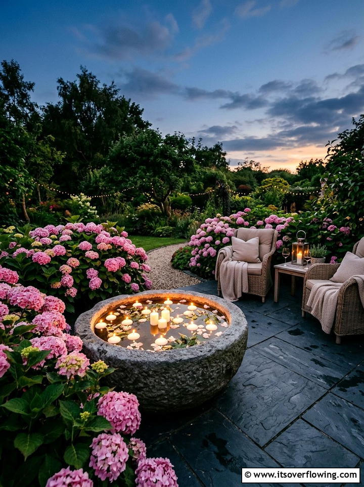 Floating Candle Bowl - 25 garden decor ideas with candles