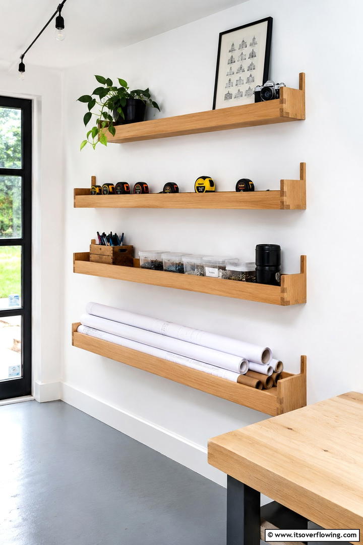 Floating Compact Shelves - 30 Shed Shelving Ideas for Optimal Storage Solutions