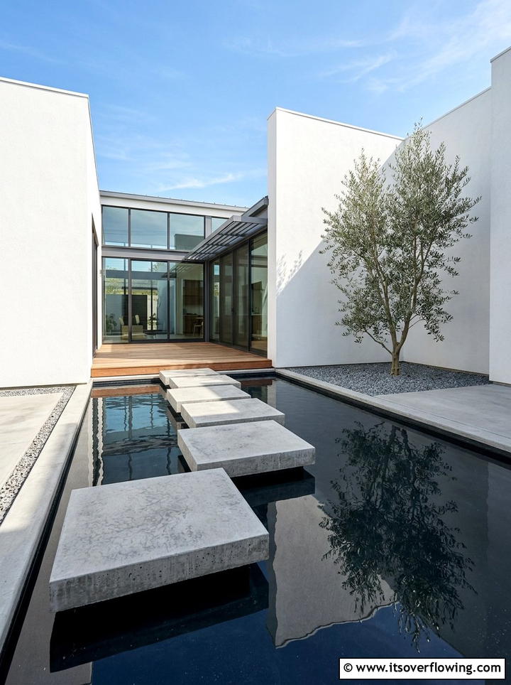 Floating Concrete Steps Over Water - 25 backyard decorating ideas with stepping stones
