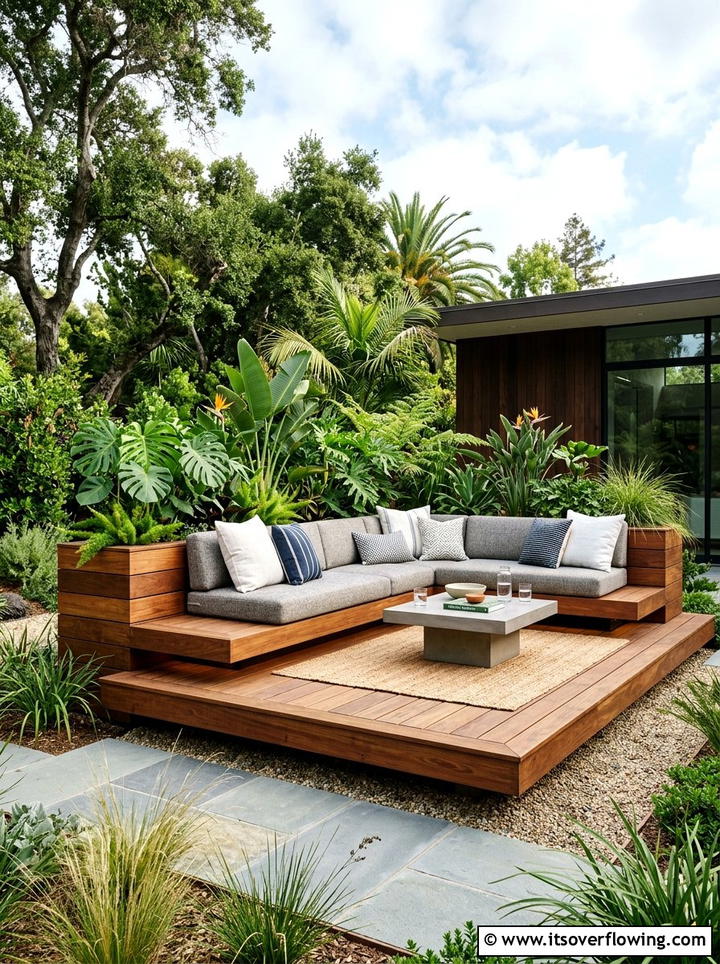 Floating Deck Seating - 25 creative garden ideas with seating nooks