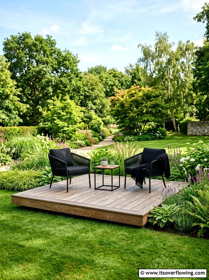 Floating Deck Seating - 25 backyard ideas with seating area