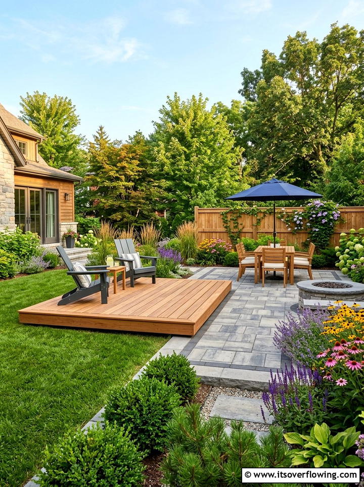 Floating Deck With Paver Patio - 25 garden design ideas with deck and patio